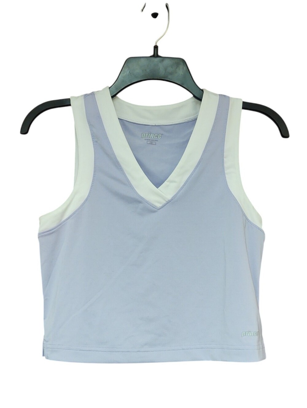 Prince Light Lavender Cropped Athletic V-Neck Tank with White Trim XS
